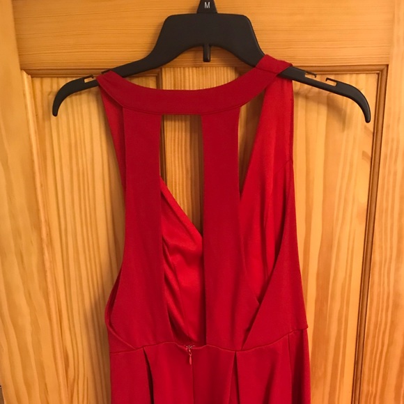Small Red Dress w/ Plunging Neckline - Picture 2 of 4